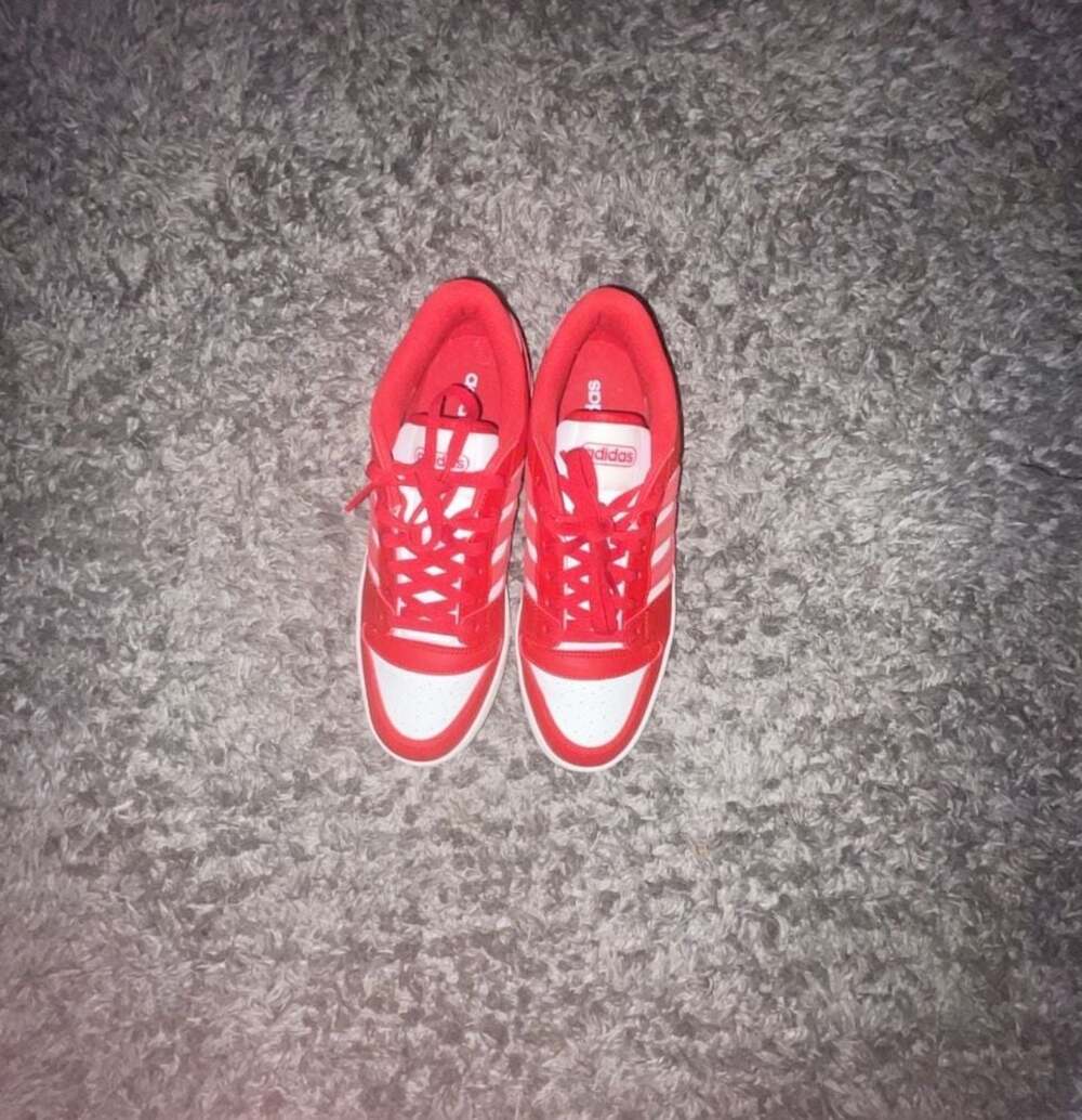 Adidas Break Start Low Top Sneakers in Better Scarlet/White/Gum